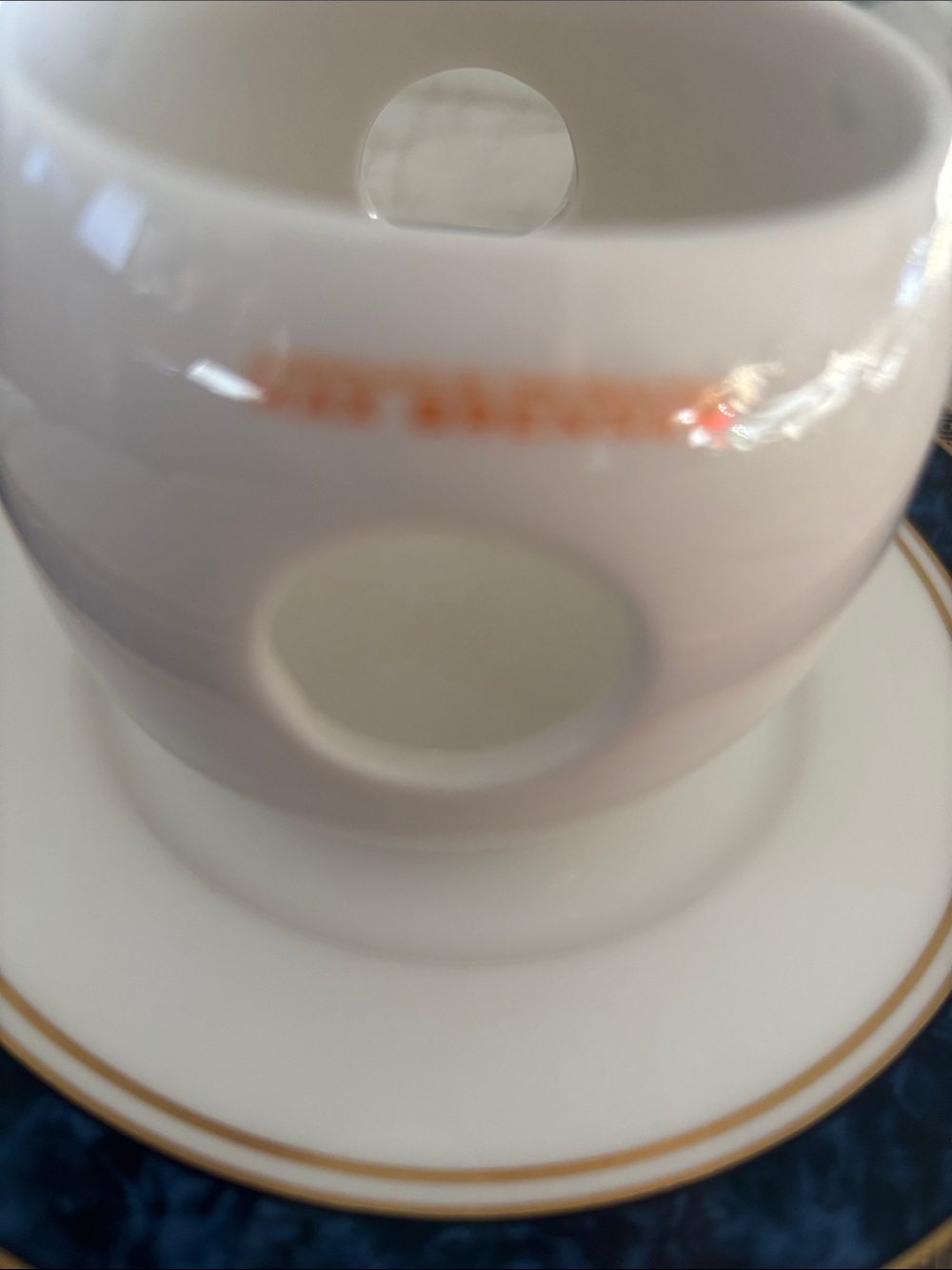 ceramic Max Brenner Hug Mug designed for hot chocolate . No saucer